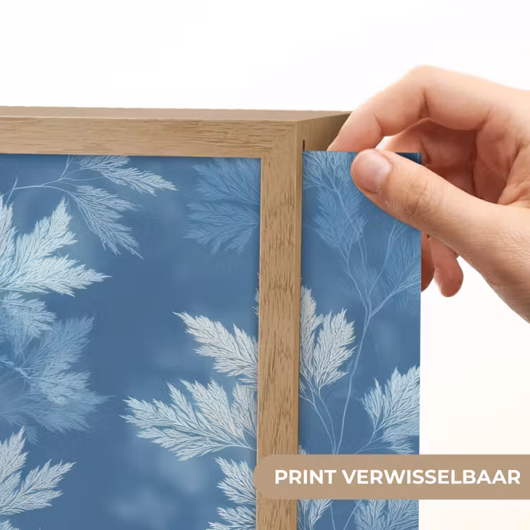 Varen - Botanisch - Patroon - Grijsblauw Light Box met batterij (Wandlamp) middel 907 -USP_websiteprintNL
