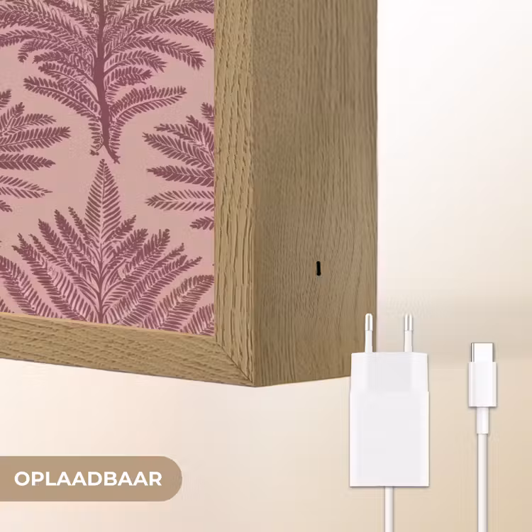 Varen - Patroon - Paars Light Box met batterij (Wandlamp) middel 907 -USP_websiteoplaadbaarNL