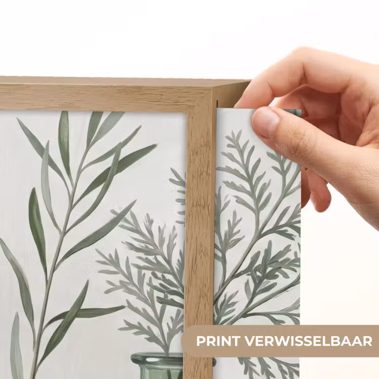 Vazen - Bladeren - Groen Light Box met batterij (Wandlamp) middel -USP_websiteprintNL