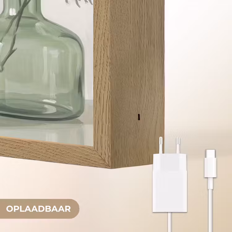 Vazen - Bladeren - Groen Light Box met batterij (Wandlamp) middel -USP_websiteoplaadbaarNL