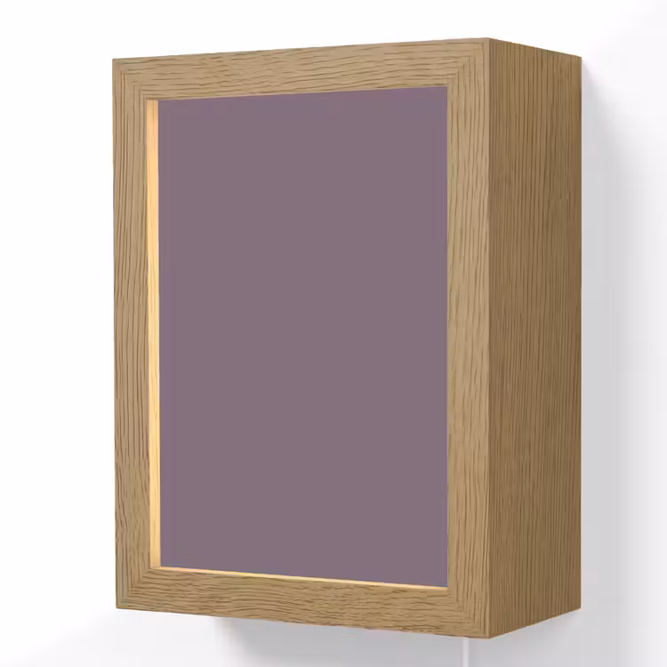 Velvet - Aubergine - Paars Light Box met kabel (Wandlamp) klein 929 -3d