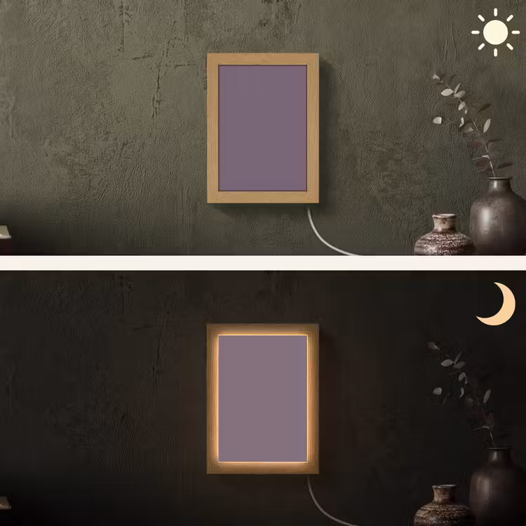 Velvet - Aubergine - Paars Light Box met kabel (Wandlamp) klein 929 -sfeer3