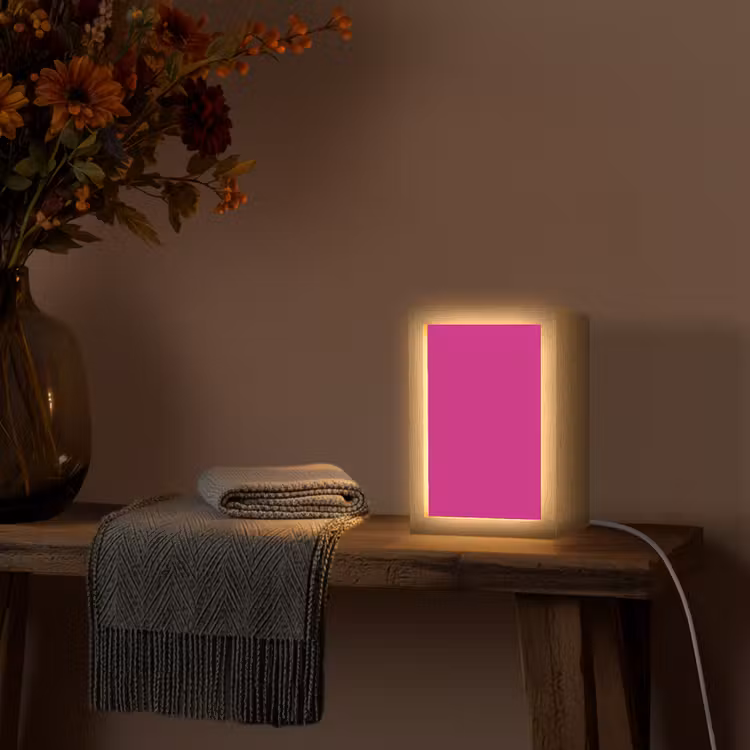 Velvet - Magenta - Roze Light Box met kabel (Wandlamp) klein 929 -sfeer4