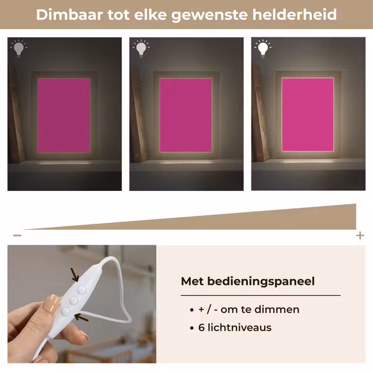 Velvet - Magenta - Roze Light Box met kabel (Wandlamp) klein 929 -USP_dimbaarNL