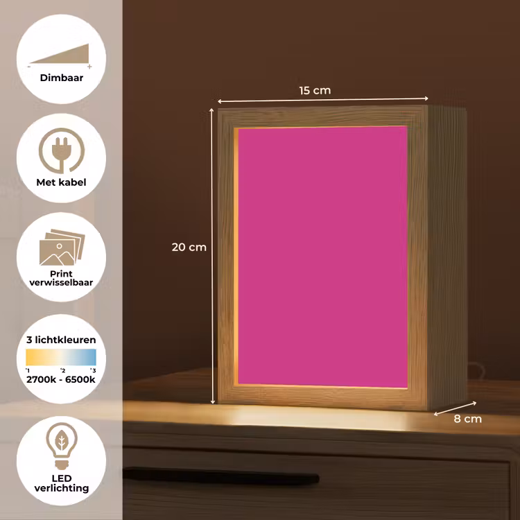 Velvet - Magenta - Roze Light Box met kabel (Wandlamp) klein 929 -USP_websiteoverzichtNL