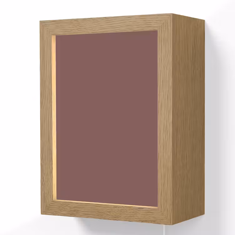 Velvet - Merlot - Rood Light Box met kabel (Wandlamp) klein 929 -3d