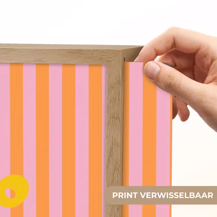 Verticaal - Strepen - Oranje - Ciao bella Light Box met batterij (Wandlamp) middel -USP_websiteprintNL