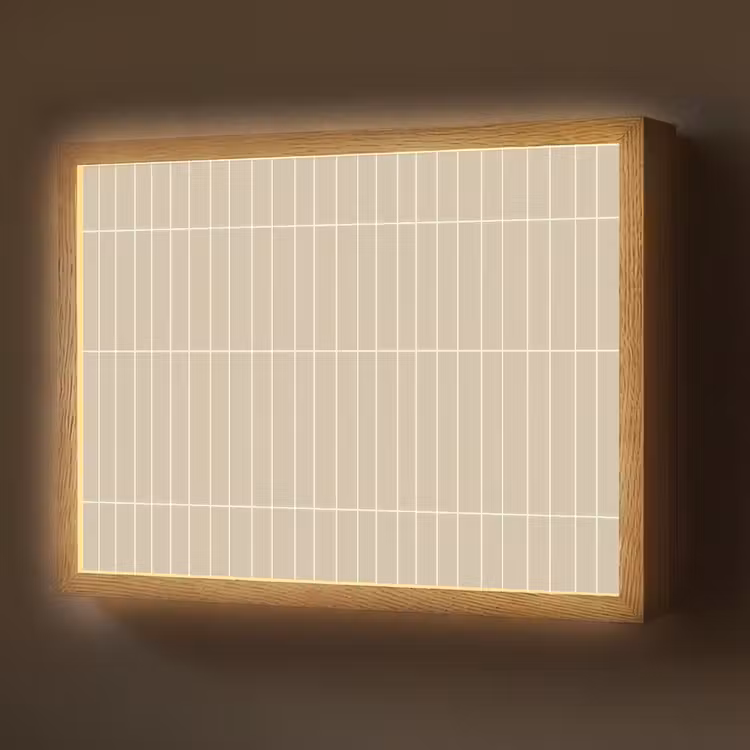 Verticaal - Wandtegel - Crème - Beige Light Box met batterij (Wandlamp) middel 907 -z3d_website
