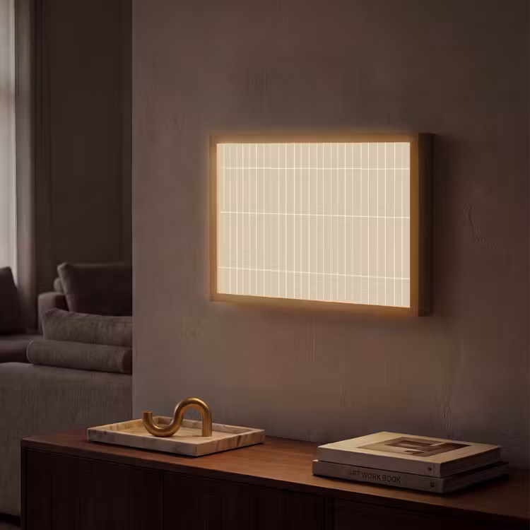 Verticaal - Wandtegel - Crème - Beige Light Box met batterij (Wandlamp) middel 907 -sfeer1
