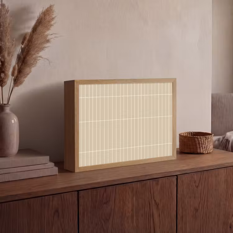 Verticaal - Wandtegel - Crème - Beige Light Box met batterij (Wandlamp) middel 907 -sfeer2