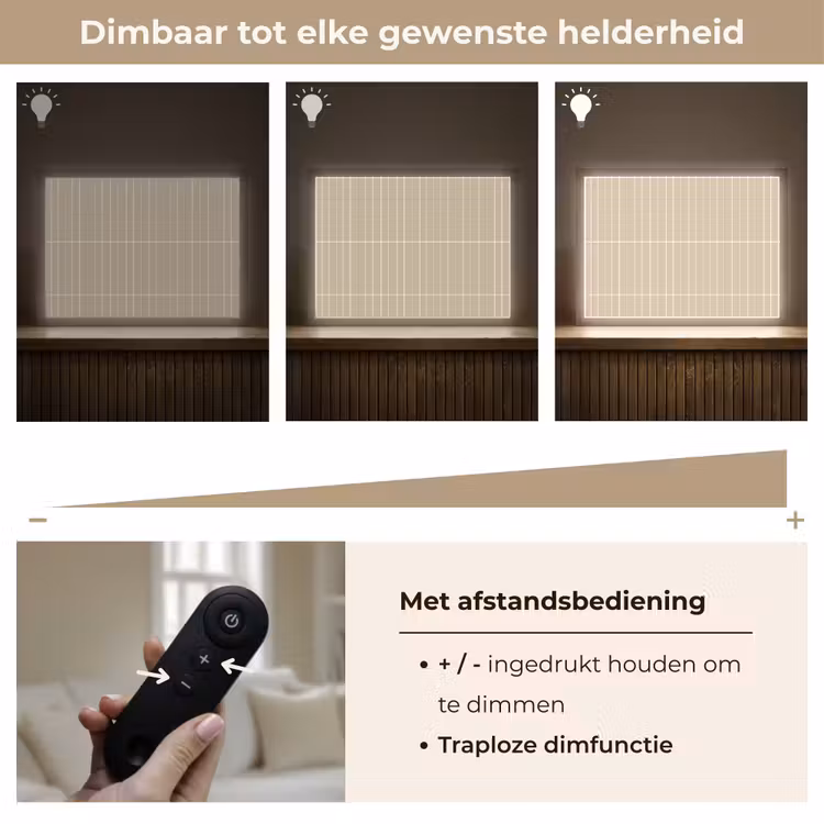 Verticaal - Wandtegel - Crème - Beige Light Box met batterij (Wandlamp) middel 907 -USP_dimbaarNL