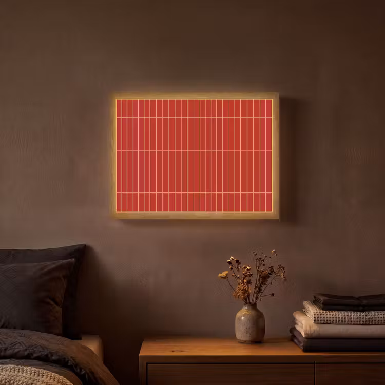 Verticaal - Wandtegel - Helderrood Light Box met batterij (Wandlamp) middel 907 -sfeer4