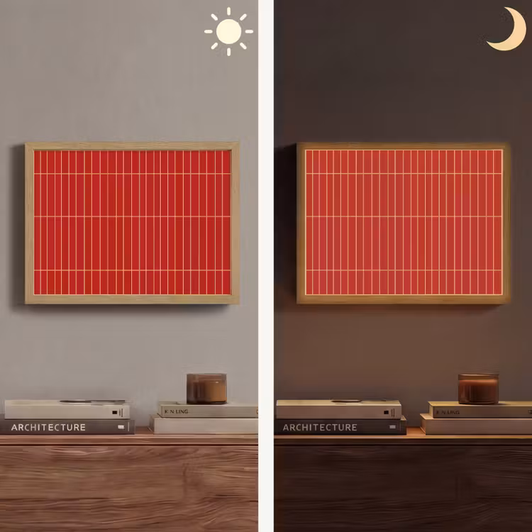 Verticaal - Wandtegel - Helderrood Light Box met batterij (Wandlamp) middel 907 -sfeer3