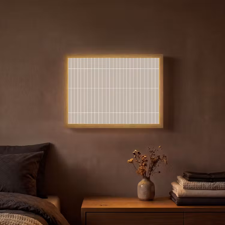 Verticaal - Wandtegel - Licht Beige Light Box met batterij (Wandlamp) middel 907 -sfeer4