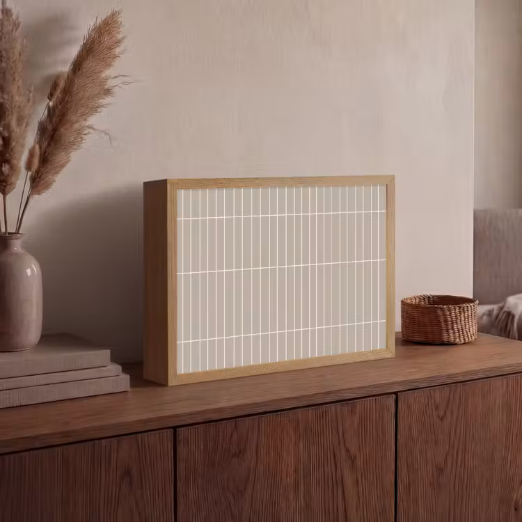Verticaal - Wandtegel - Licht Beige Light Box met batterij (Wandlamp) middel 907 -sfeer2