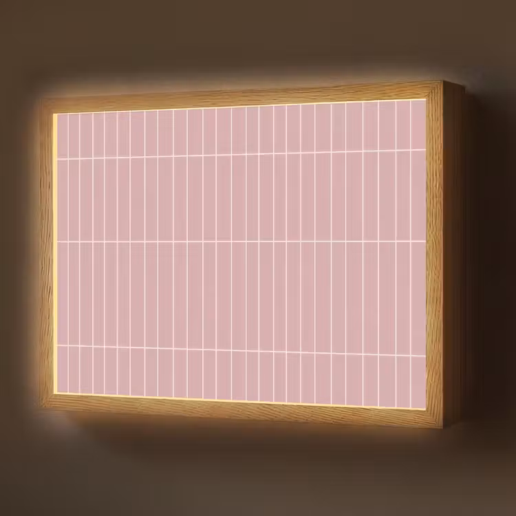 Verticaal - Wandtegel - Lichtroze Light Box met batterij (Wandlamp) middel 907 -z3d_website