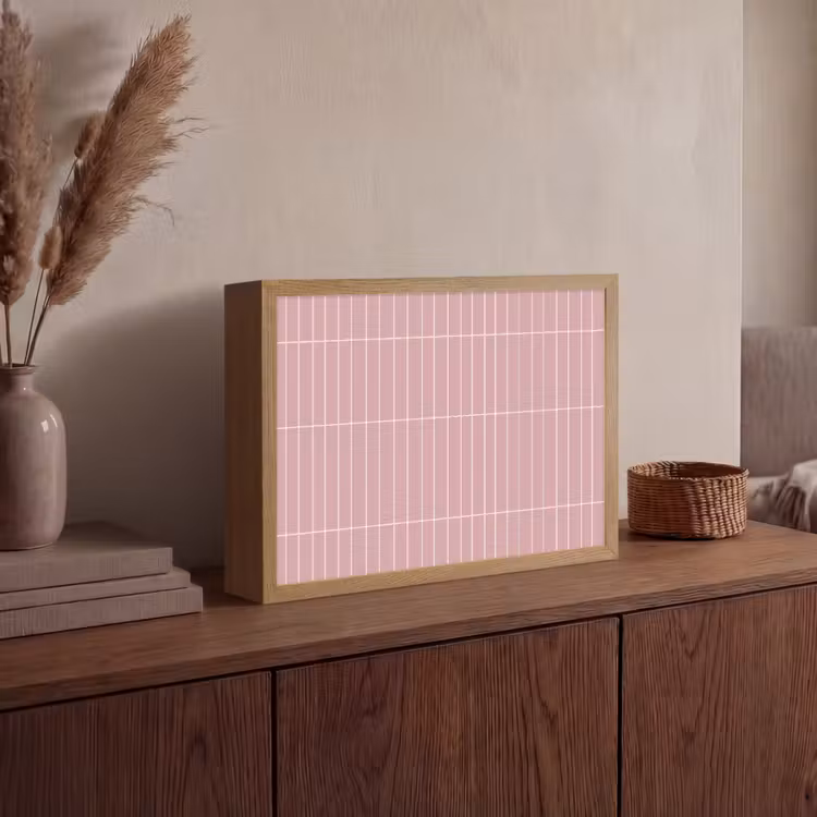 Verticaal - Wandtegel - Lichtroze Light Box met batterij (Wandlamp) middel 907 -sfeer2