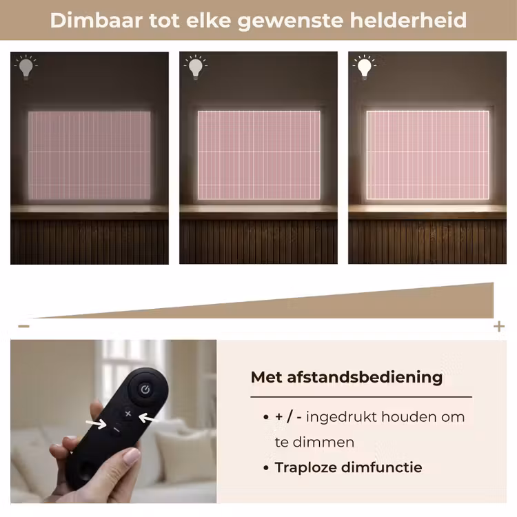 Verticaal - Wandtegel - Lichtroze Light Box met batterij (Wandlamp) middel 907 -USP_dimbaarNL