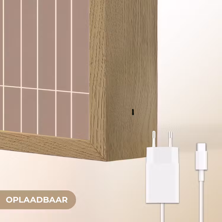 Verticaal - Wandtegel - Terracotta Light Box met batterij (Wandlamp) middel 907 -USP_websiteoplaadbaarNL