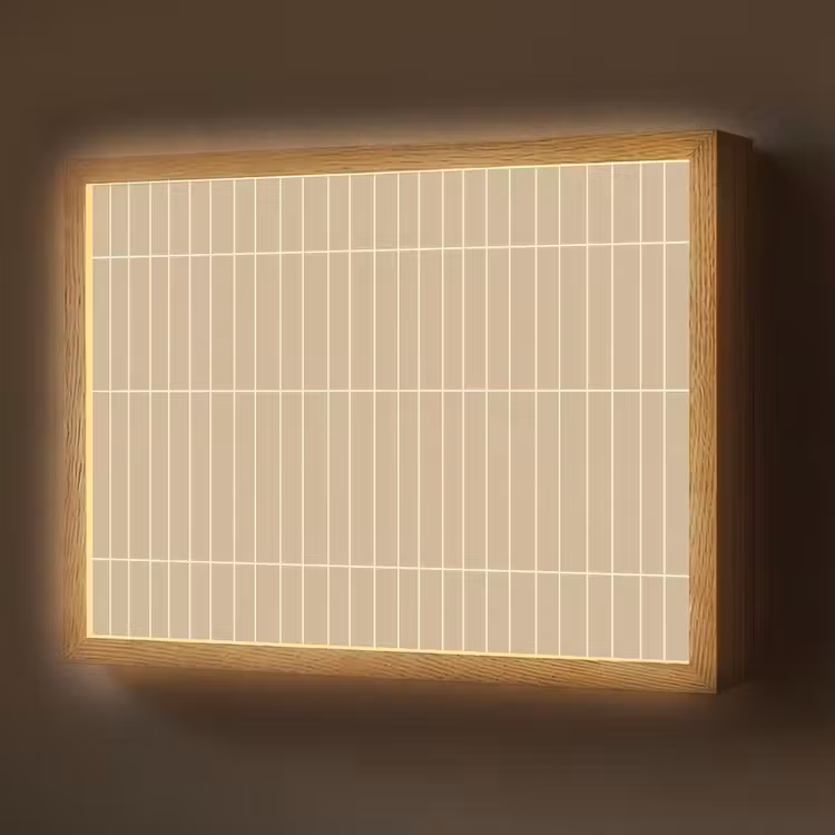 Verticaal - Wandtegel - Zand - Beige Light Box met batterij (Wandlamp) middel 907 -z3d_website