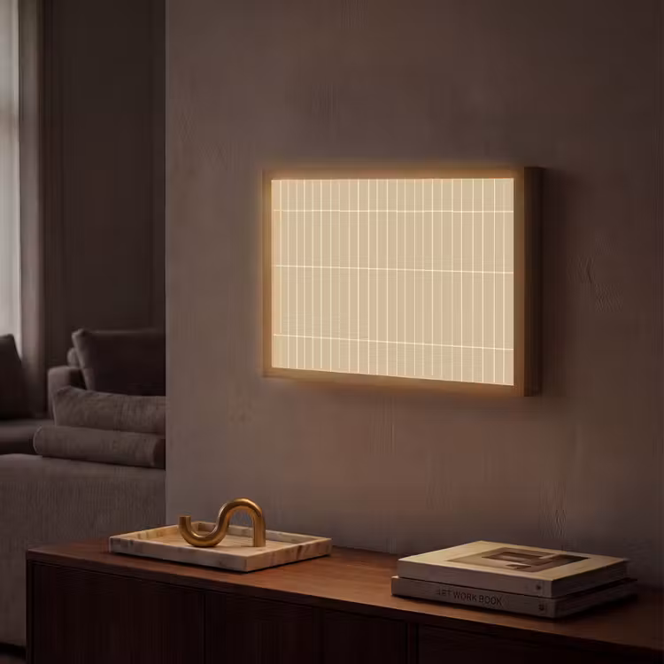 Verticaal - Wandtegel - Zand - Beige Light Box met batterij (Wandlamp) middel 907 -sfeer1