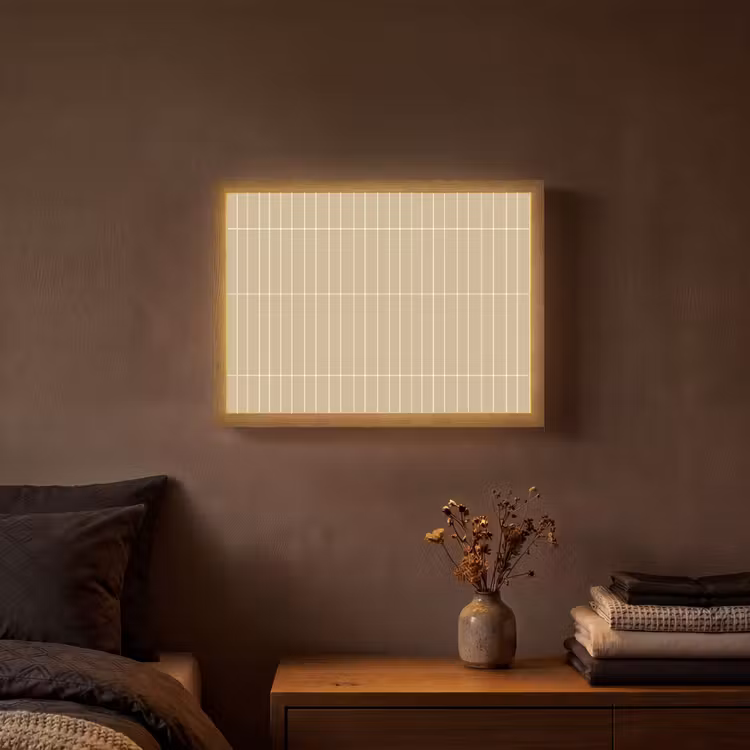 Verticaal - Wandtegel - Zand - Beige Light Box met batterij (Wandlamp) middel 907 -sfeer4