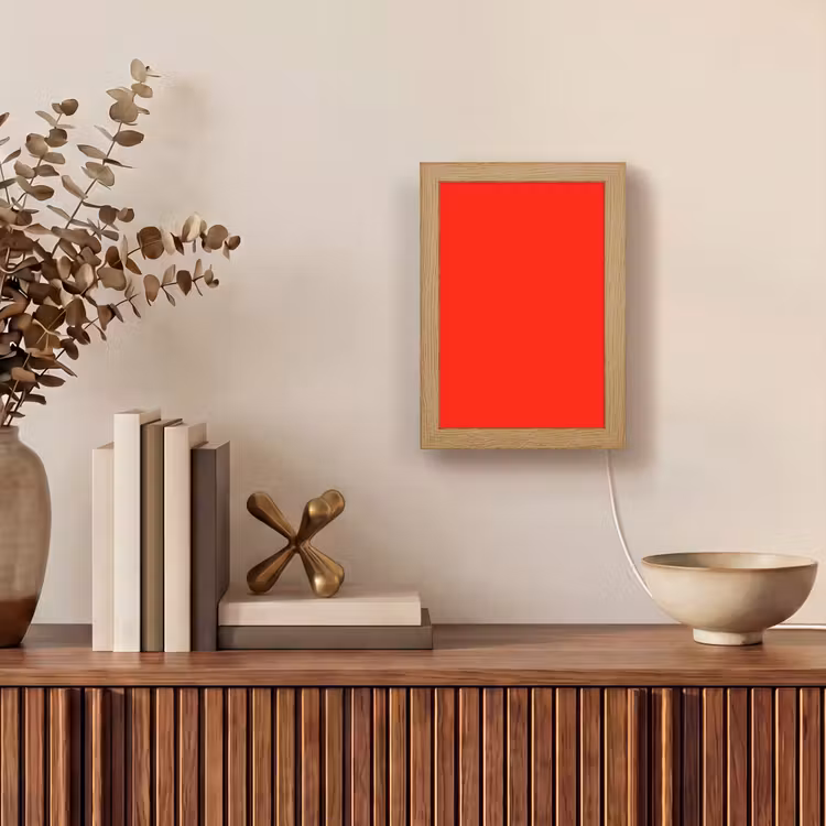 Vibrant - Vermilion - Rood Light Box met kabel (Wandlamp) klein 929 -sfeer2