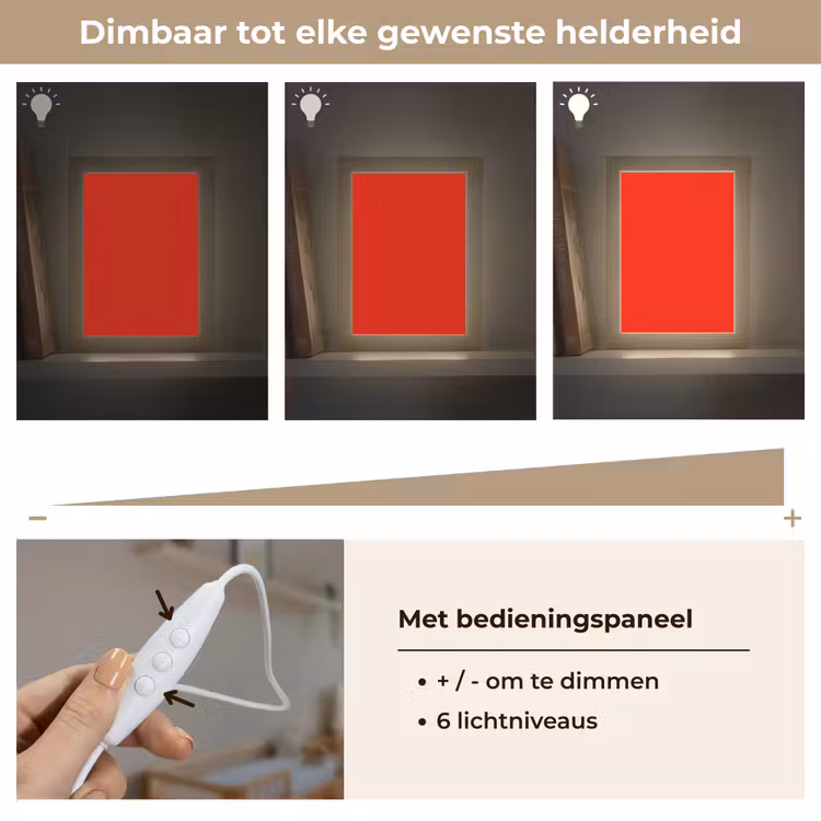 Vibrant - Vermilion - Rood Light Box met kabel (Wandlamp) klein 929 -USP_dimbaarNL