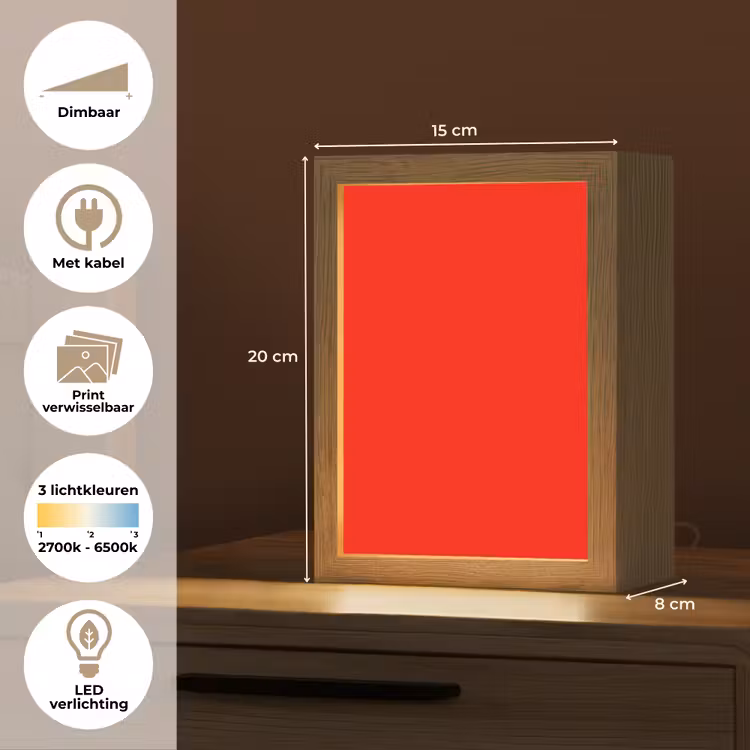 Vibrant - Vermilion - Rood Light Box met kabel (Wandlamp) klein 929 -USP_websiteoverzichtNL