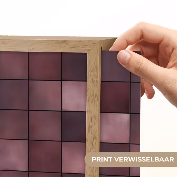 Vierkant - Tegel - Patroon - Paars Light Box met batterij (Wandlamp) middel 907 -USP_websiteprintNL