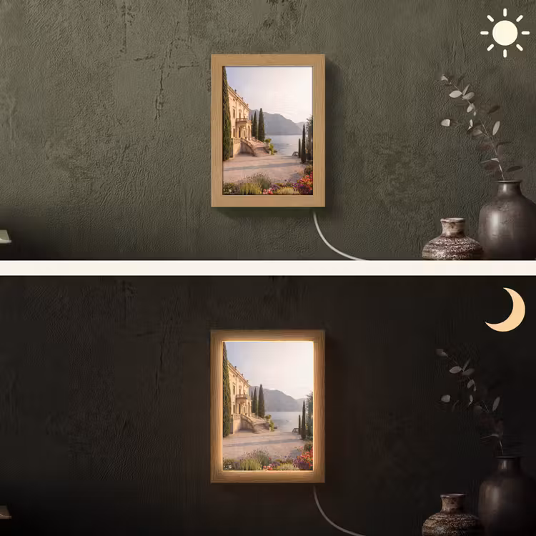Lightbox - Wandlamp - Villa - water -trappen - Villa - water -trappen Light Box met kabel (Wandlamp) klein