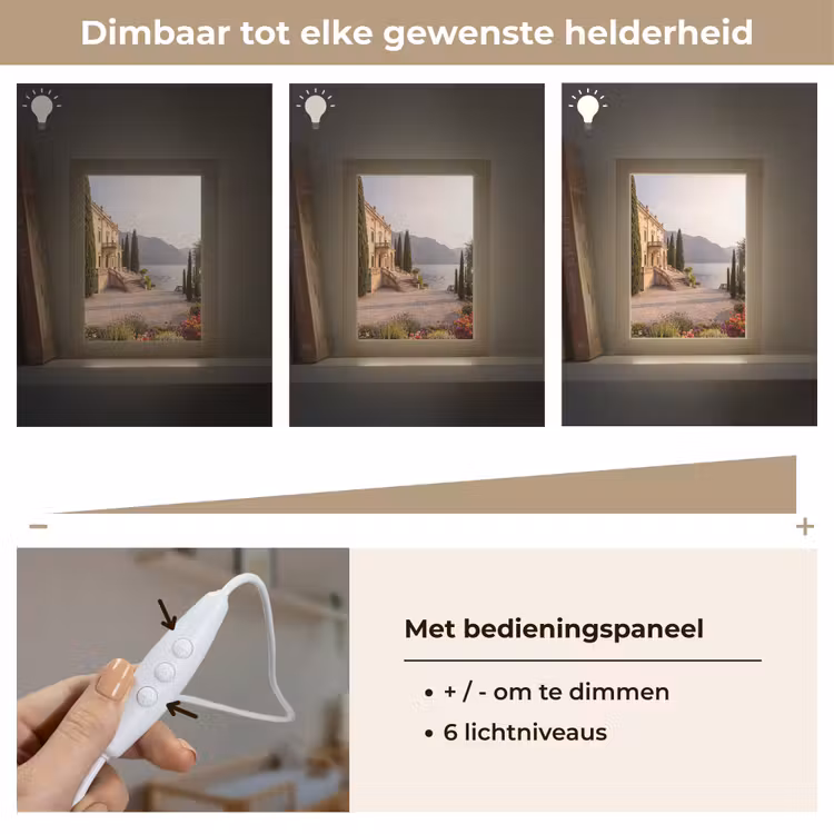 Lightbox - Wandlamp - Villa - water -trappen - Villa - water -trappen Light Box met kabel (Wandlamp) klein
