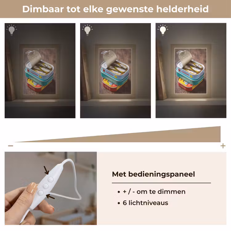 Lightbox - Wandlamp - Vis - Blikjes - Keuken - Vis - Blikjes - Keuken Light Box met kabel (Wandlamp) klein
