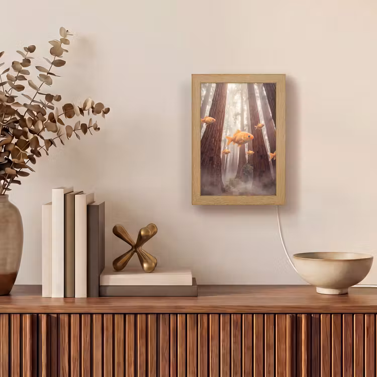 Lightbox - Wandlamp - Vis - Bos - Fantasie - Vis - Bos - Fantasie Light Box met kabel (Wandlamp) klein