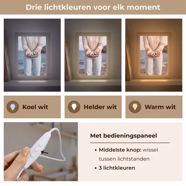 Lightbox - Wandlamp - Vis - Handen - Natuur - Vis - Handen - Natuur Light Box met kabel (Wandlamp) klein