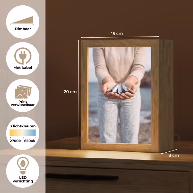 Lightbox - Wandlamp - Vis - Handen - Natuur - Vis - Handen - Natuur Light Box met kabel (Wandlamp) klein