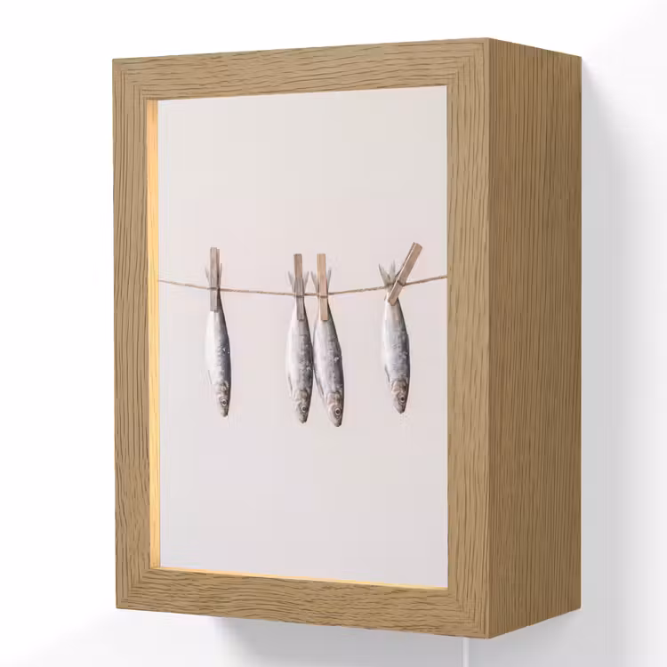Lightbox - Wandlamp - Vis - Hangend - Eten - Vis - Hangend - Eten Light Box met kabel (Wandlamp) klein