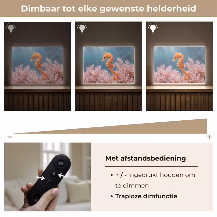 Vis - Koraal - Oceaan - Macro - Oranje Light Box met batterij (Wandlamp) middel -USP_dimbaarNL