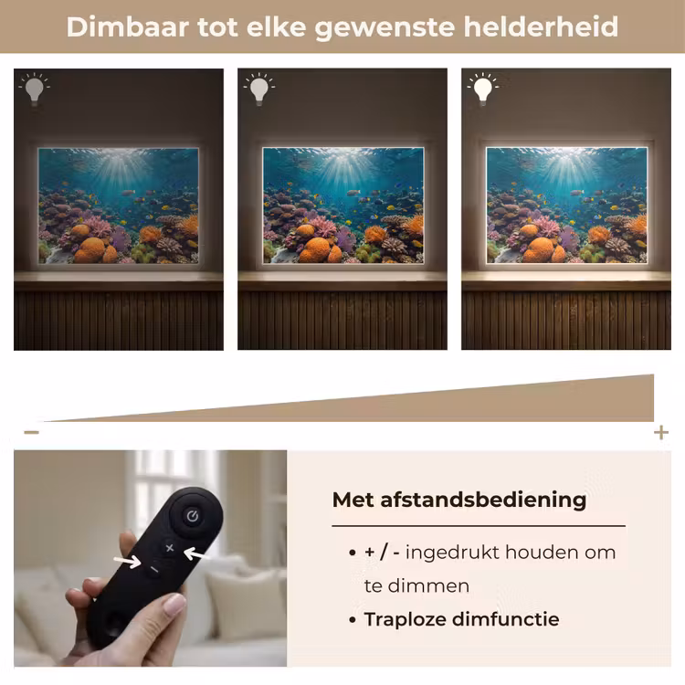 Vis - Koraal - Oceaan - Natuur - Kleurrijk Light Box met batterij (Wandlamp) middel -USP_dimbaarNL