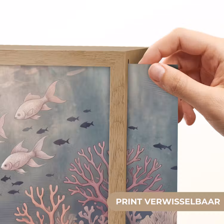 Vis - Koraal - Onderwater - Illustratie - Vintage Light Box met batterij (Wandlamp) middel -USP_websiteprintNL