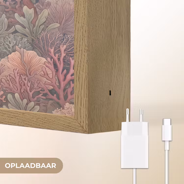 Vis - Koraal - Onderwater - Illustratie - Vintage Light Box met batterij (Wandlamp) middel -USP_websiteoplaadbaarNL