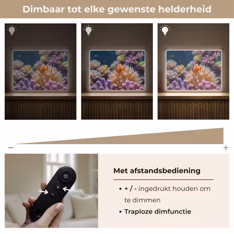 Vis - Koraal - Onderwater - Oranje - Dieren Light Box met batterij (Wandlamp) middel -USP_dimbaarNL