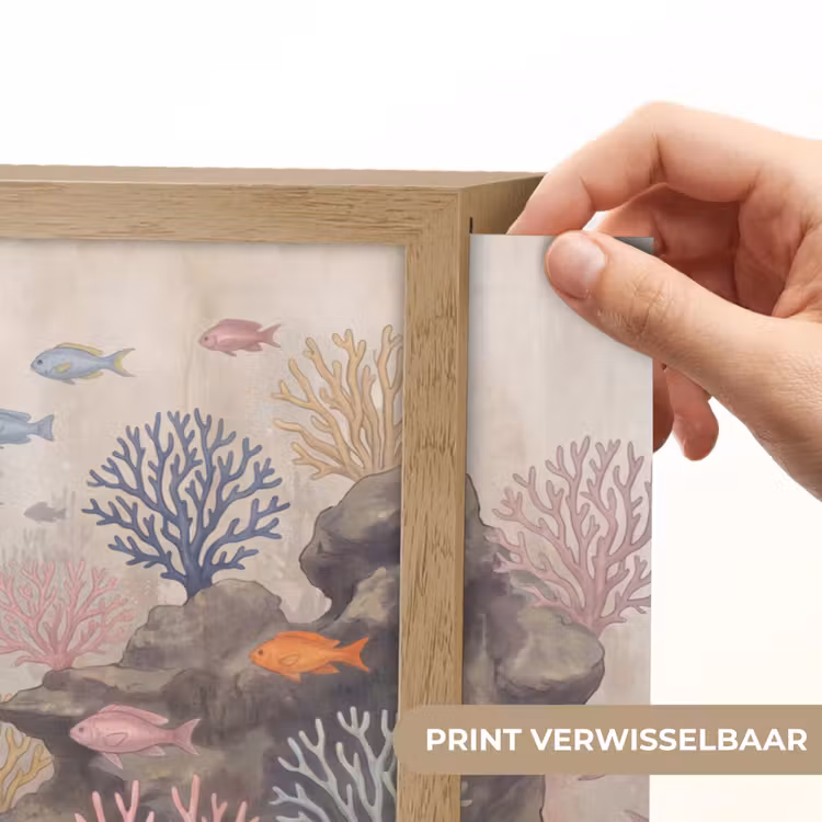 Vis - Koraalrif - Onderwaterwereld - Illustratie Light Box met batterij (Wandlamp) middel -USP_websiteprintNL