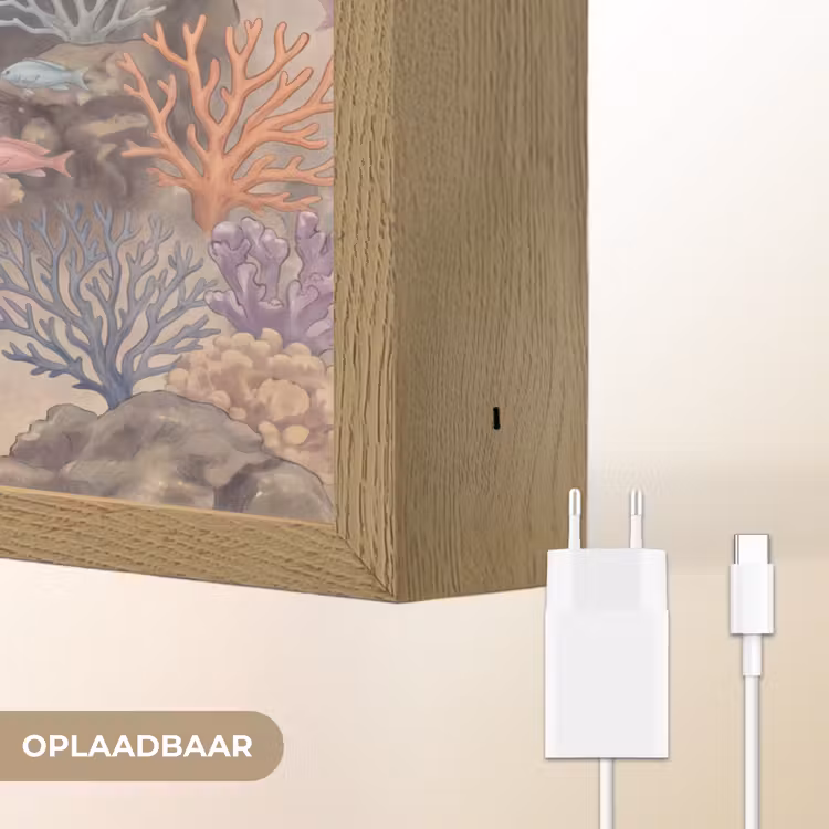 Vis - Koraalrif - Onderwaterwereld - Illustratie Light Box met batterij (Wandlamp) middel -USP_websiteoplaadbaarNL