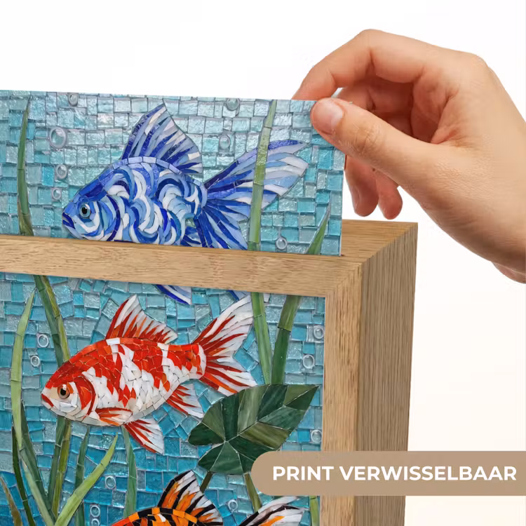 Vis - Mozaïek - Onderwater - Kleurrijk - Dieren Light Box met kabel (Wandlamp) klein -USP_websiteprintNL