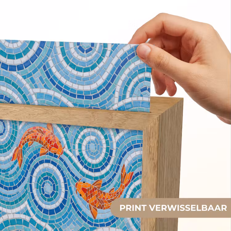 Vis - Mozaïek - Water - Decoratief - Blauw Light Box met kabel (Wandlamp) klein -USP_websiteprintNL