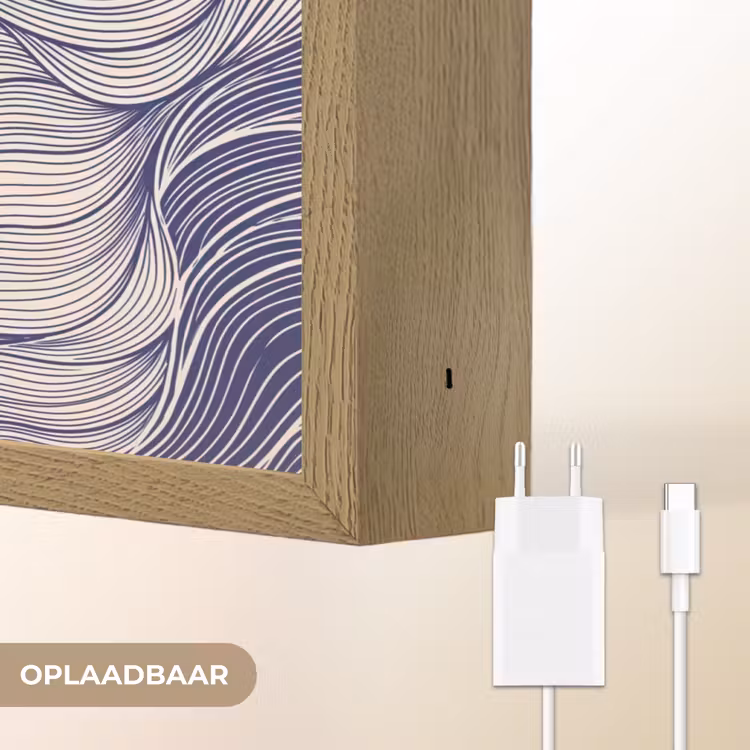 Vis - Oceaan - Lijntekening - Blauw - Dieren Light Box met batterij (Wandlamp) middel -USP_websiteoplaadbaarNL