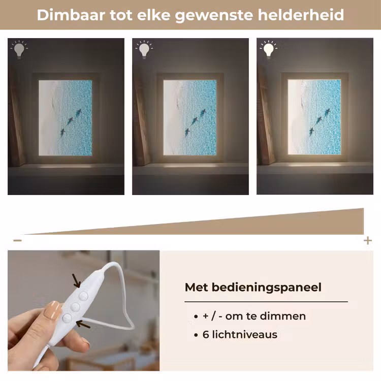 Vis - Oceaan - Strand - Turquoise - Natuur Light Box met kabel (Wandlamp) klein -USP_dimbaarNL