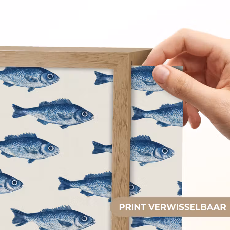 Vis - Patroon - Blauw Light Box met batterij (Wandlamp) middel 907 -USP_websiteprintNL