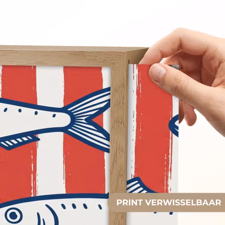 Vis - Patroon - Strepen - Illustratie - Rood Light Box met batterij (Wandlamp) middel -USP_websiteprintNL
